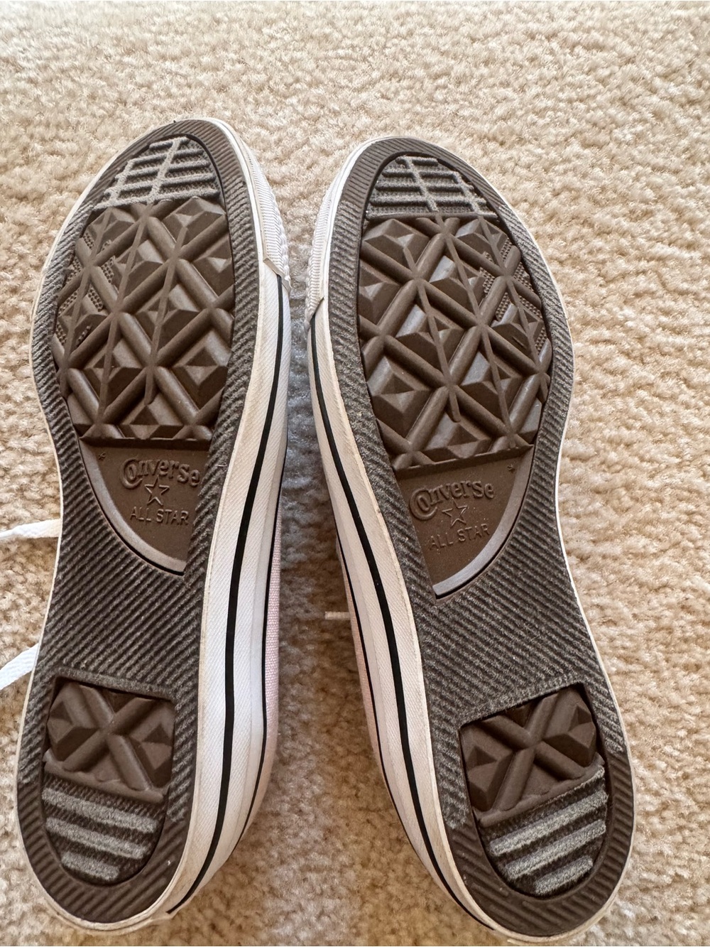 Converse Pale Pink and White Low Top Canvas Sneakers - Picture 3 of 3